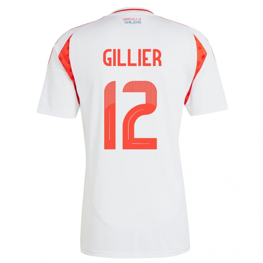 Kids Football Chile Thomas Gillier #12 White Away Jersey 24-26 T-Shirt Nz