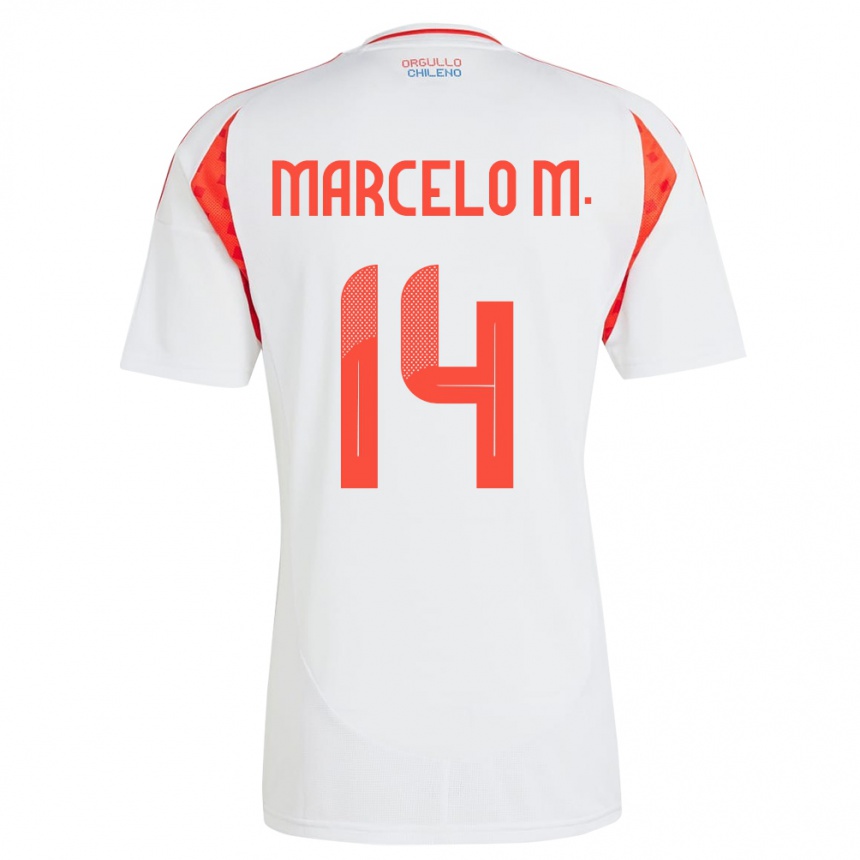 Kids Football Chile Marcelo Morales #14 White Away Jersey 24-26 T-Shirt Nz