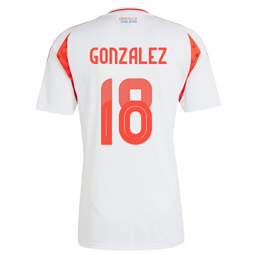 Kids Football Chile Bryan González #18 White Away Jersey 24-26 T-Shirt Nz