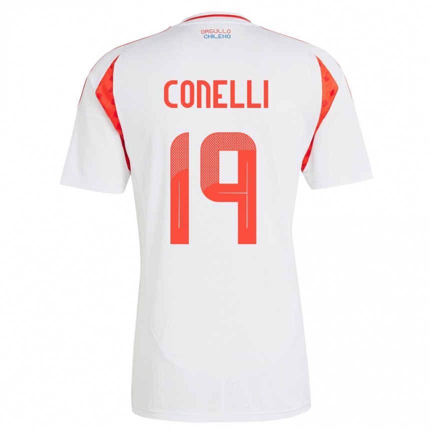 Kids Football Chile Vicente Conelli #19 White Away Jersey 24-26 T-Shirt Nz