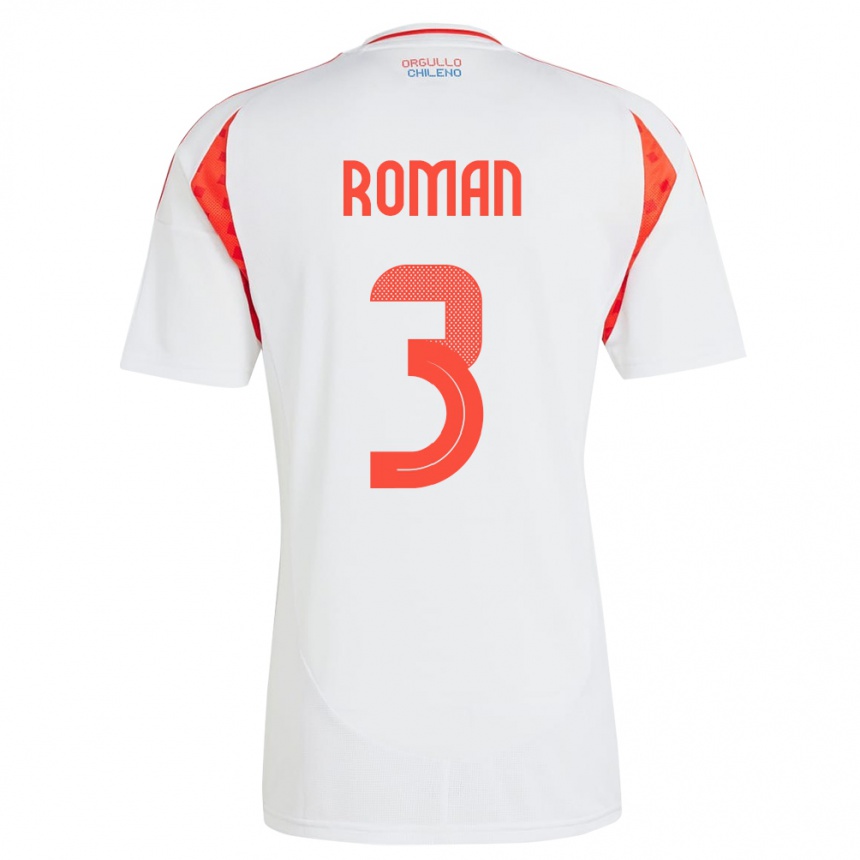 Kids Football Chile Iván Román #3 White Away Jersey 24-26 T-Shirt Nz