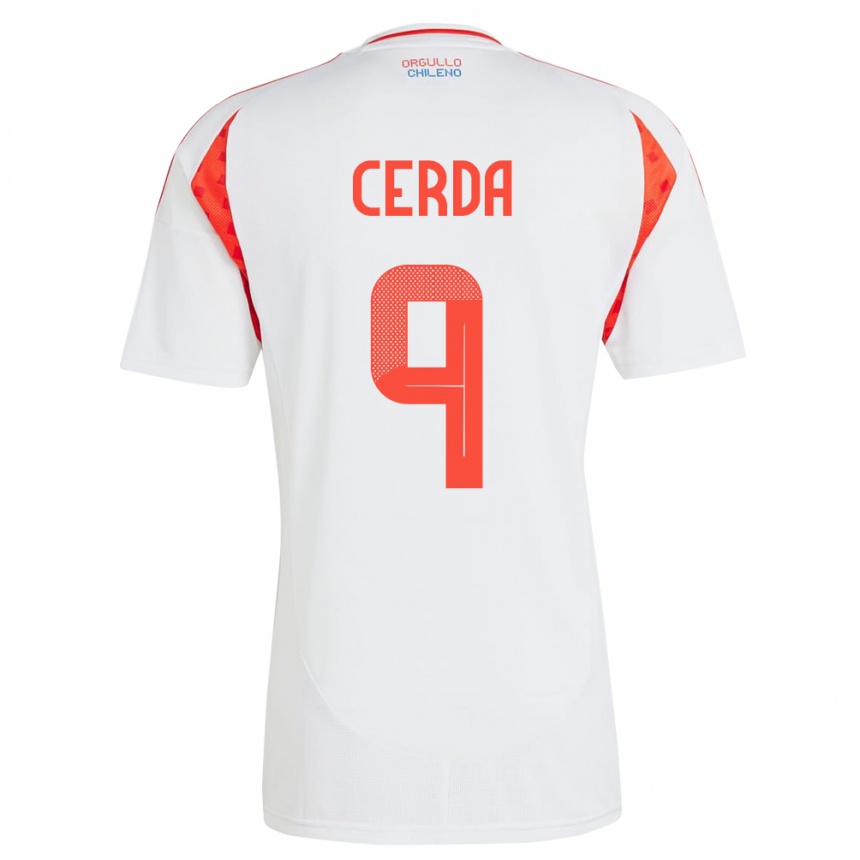 Kids Football Chile Axel Cerda #9 White Away Jersey 24-26 T-Shirt Nz