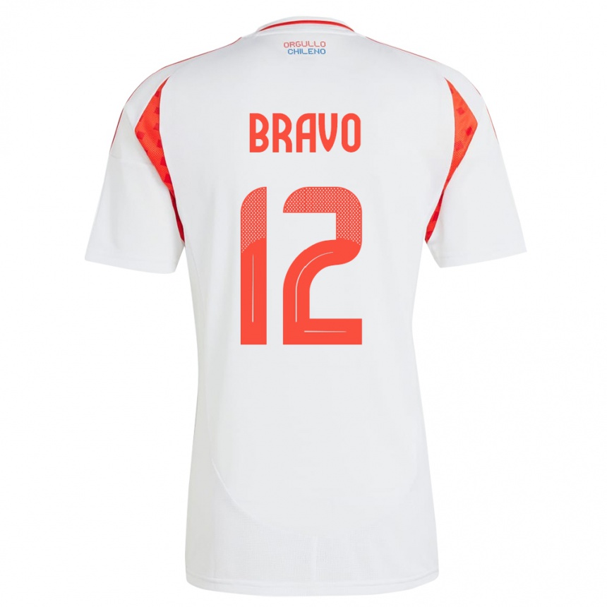 Kids Football Chile Christian Bravo #12 White Away Jersey 24-26 T-Shirt Nz