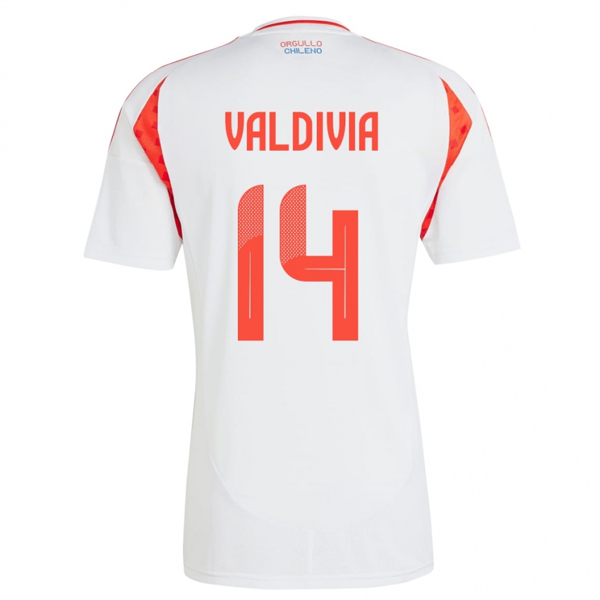 Kids Football Chile Felipe Valdivia #14 White Away Jersey 24-26 T-Shirt Nz