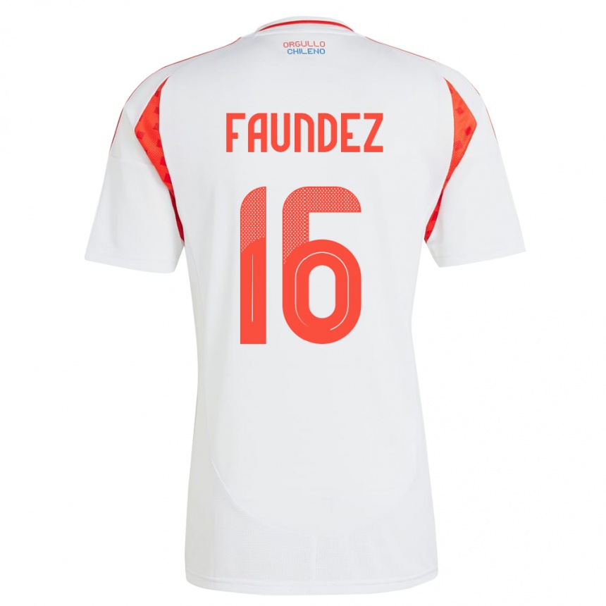 Kids Football Chile Felipe Faúndez #16 White Away Jersey 24-26 T-Shirt Nz