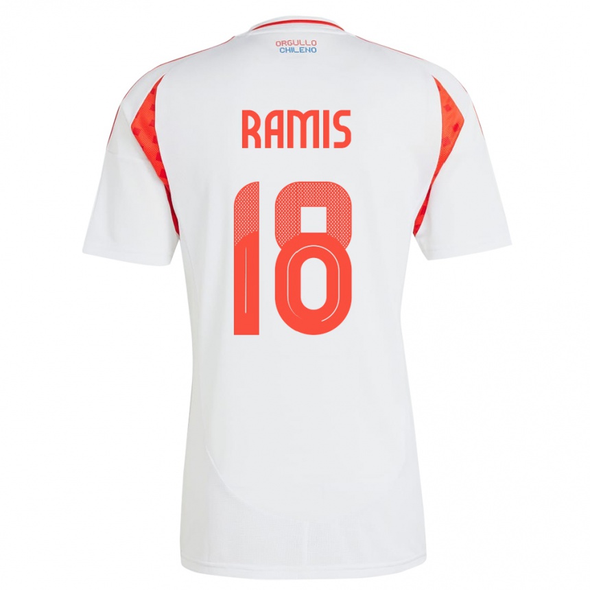 Kids Football Chile Oliver Ramis #18 White Away Jersey 24-26 T-Shirt Nz