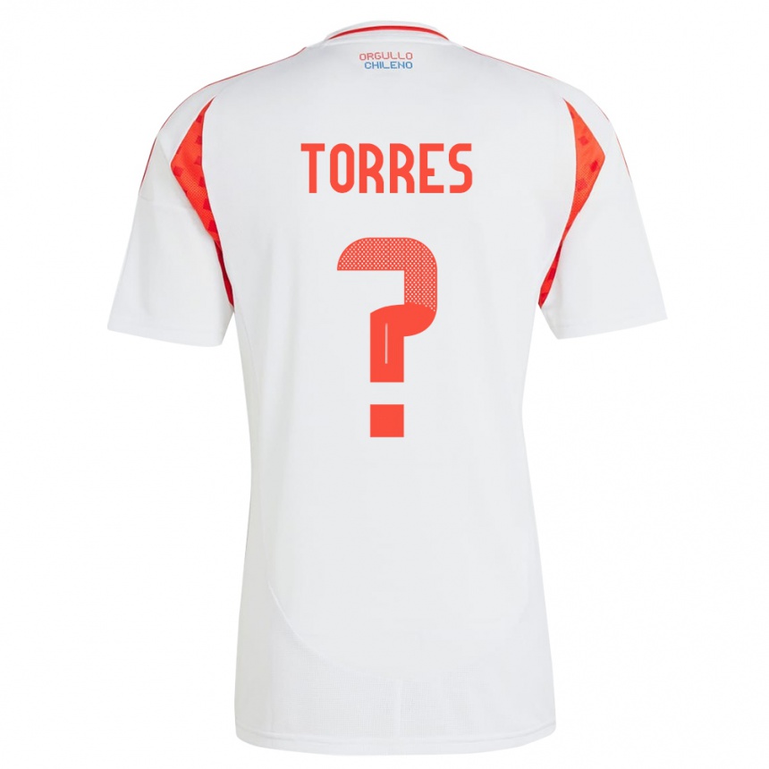 Kids Football Chile Bruno Torres #0 White Away Jersey 24-26 T-Shirt Nz