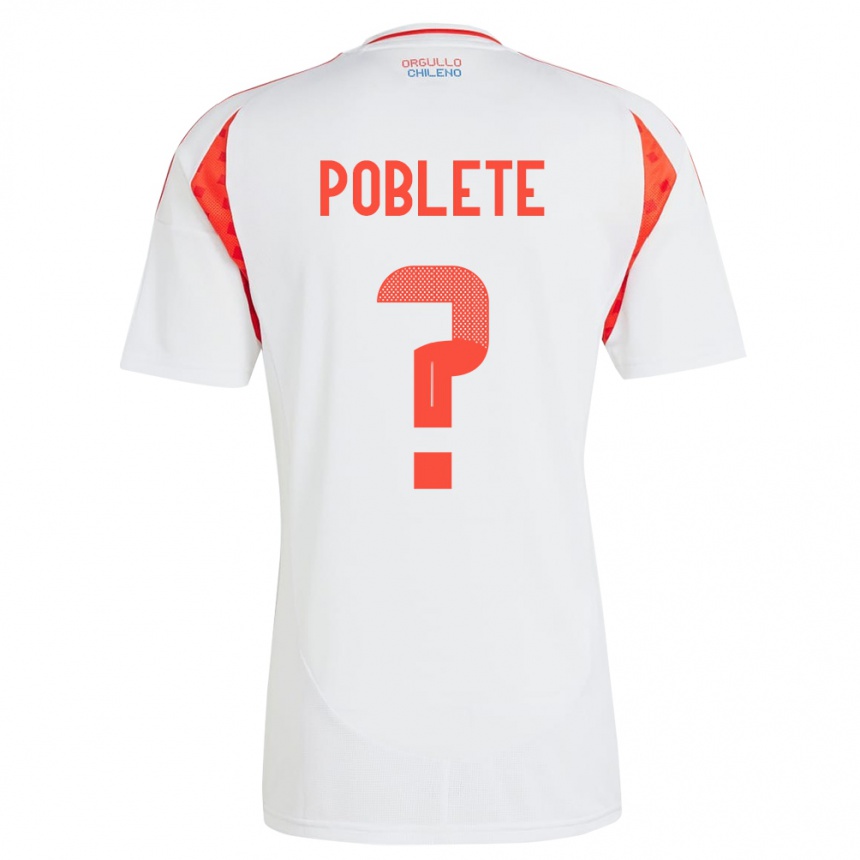 Kids Football Chile José Poblete #0 White Away Jersey 24-26 T-Shirt Nz