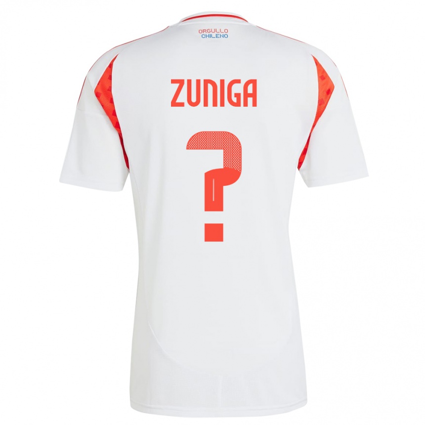 Kids Football Chile Máximo Zúñiga #0 White Away Jersey 24-26 T-Shirt Nz