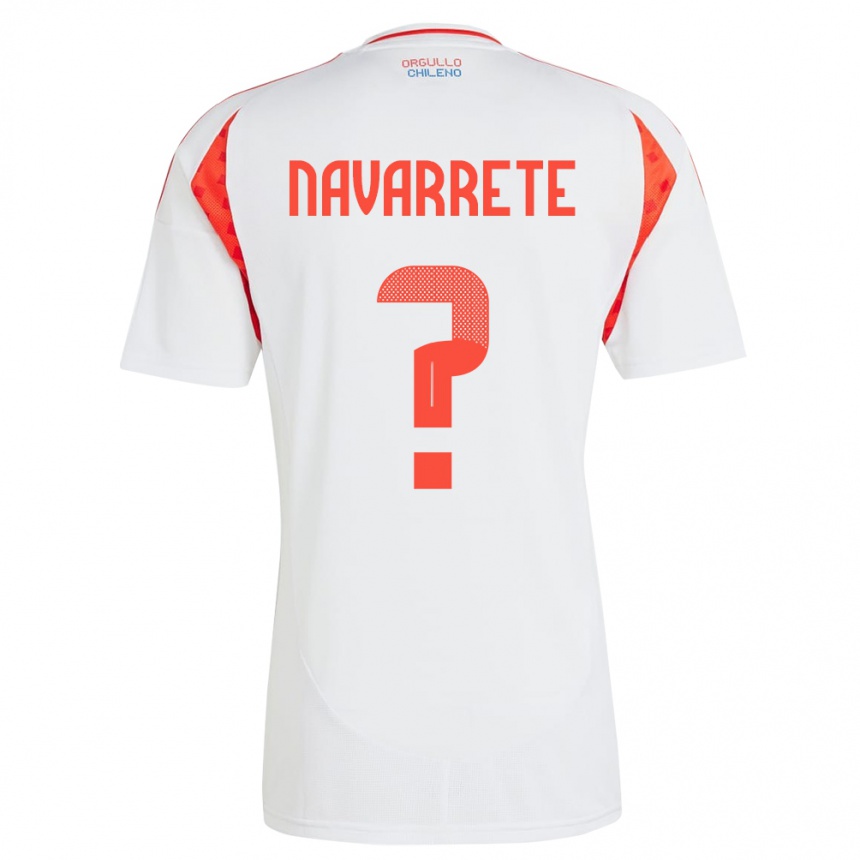 Kids Football Chile Sebastián Navarrete #0 White Away Jersey 24-26 T-Shirt Nz