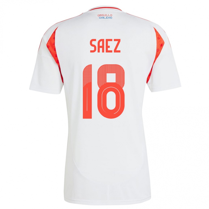 Kids Football Chile Camila Sáez #18 White Away Jersey 24-26 T-Shirt Nz