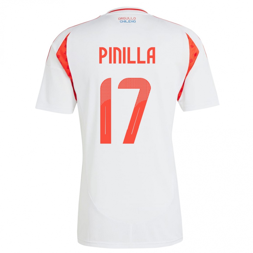 Kids Football Chile Fernanda Pinilla #17 White Away Jersey 24-26 T-Shirt Nz