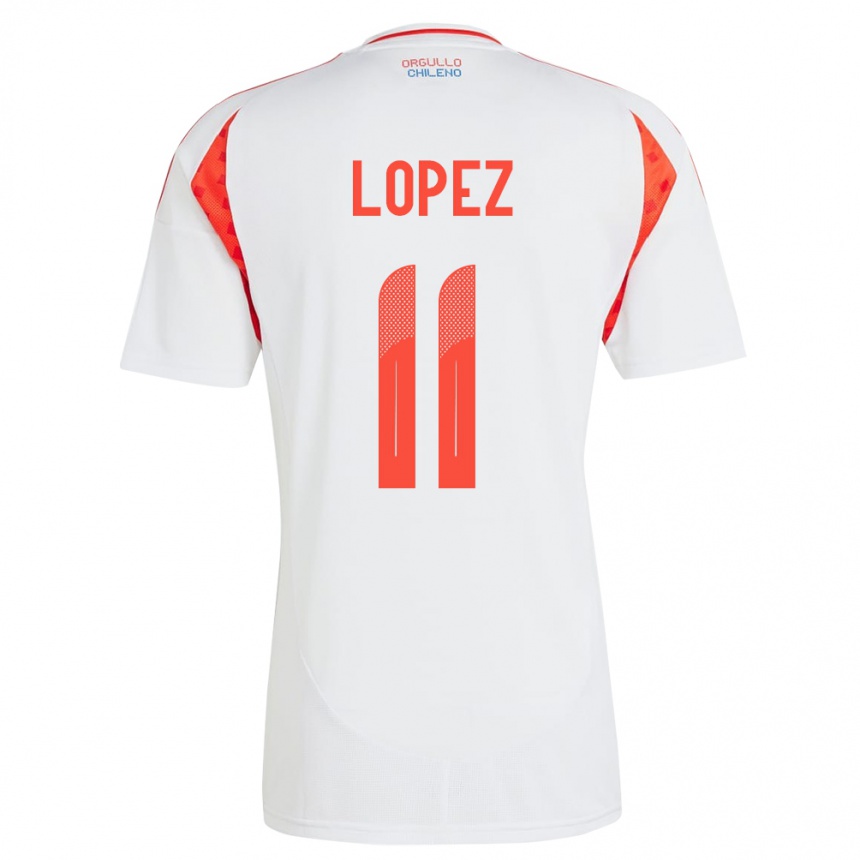 Kids Football Chile Yessenia López #11 White Away Jersey 24-26 T-Shirt Nz