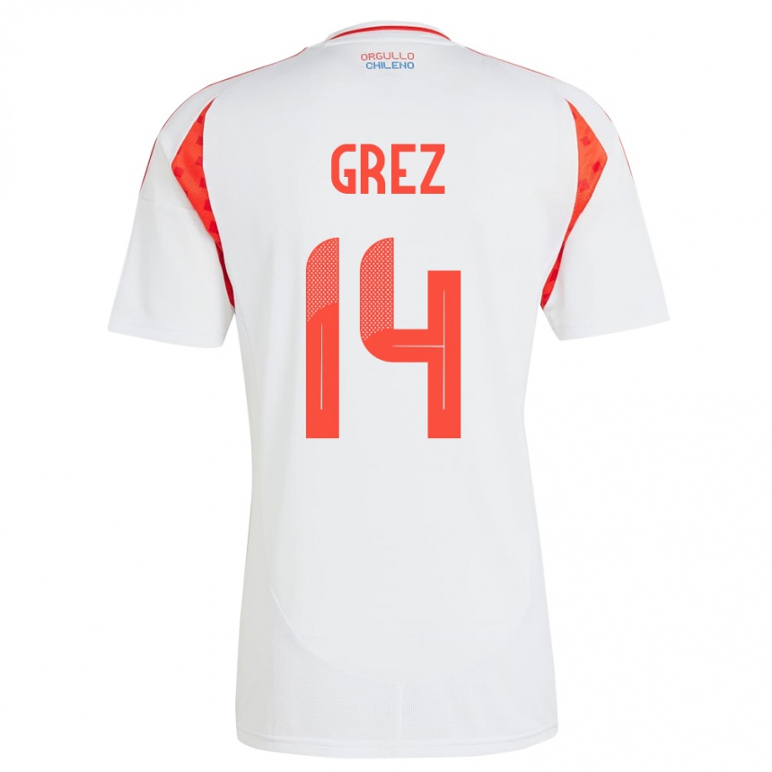 Kids Football Chile Javiera Grez #14 White Away Jersey 24-26 T-Shirt Nz