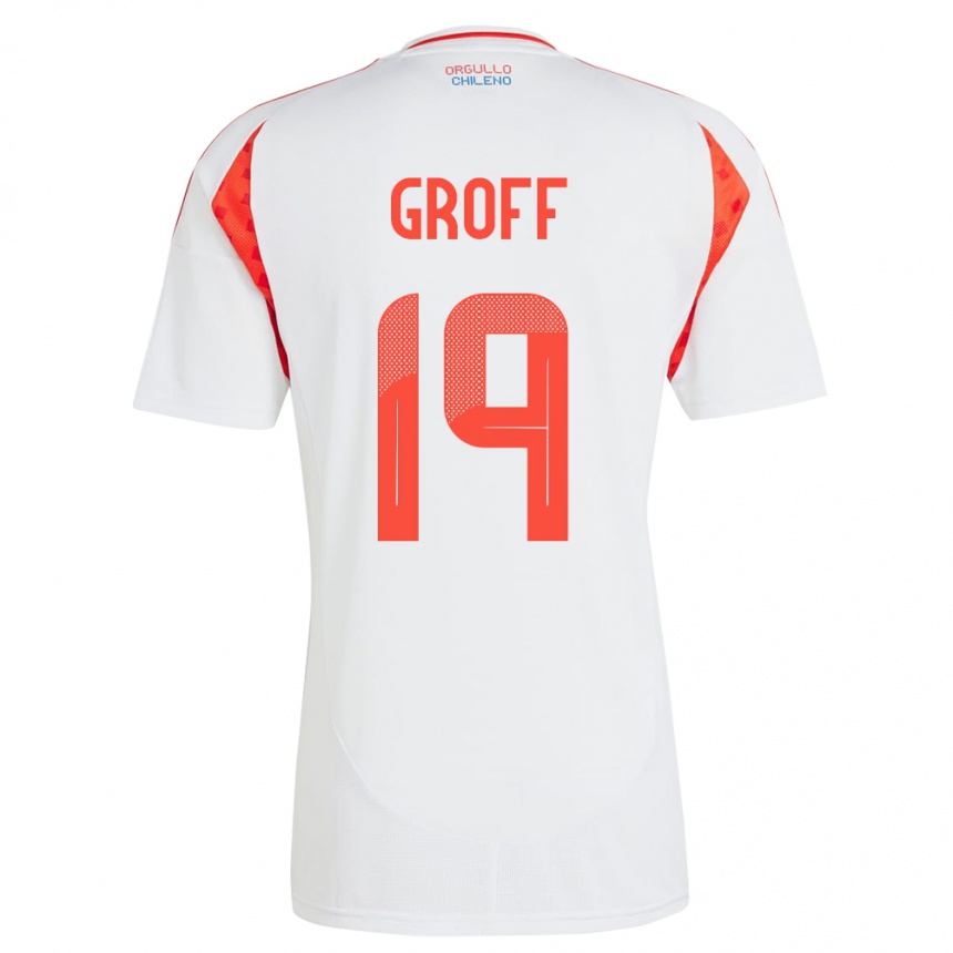 Kids Football Chile Llanka Groff #19 White Away Jersey 24-26 T-Shirt Nz