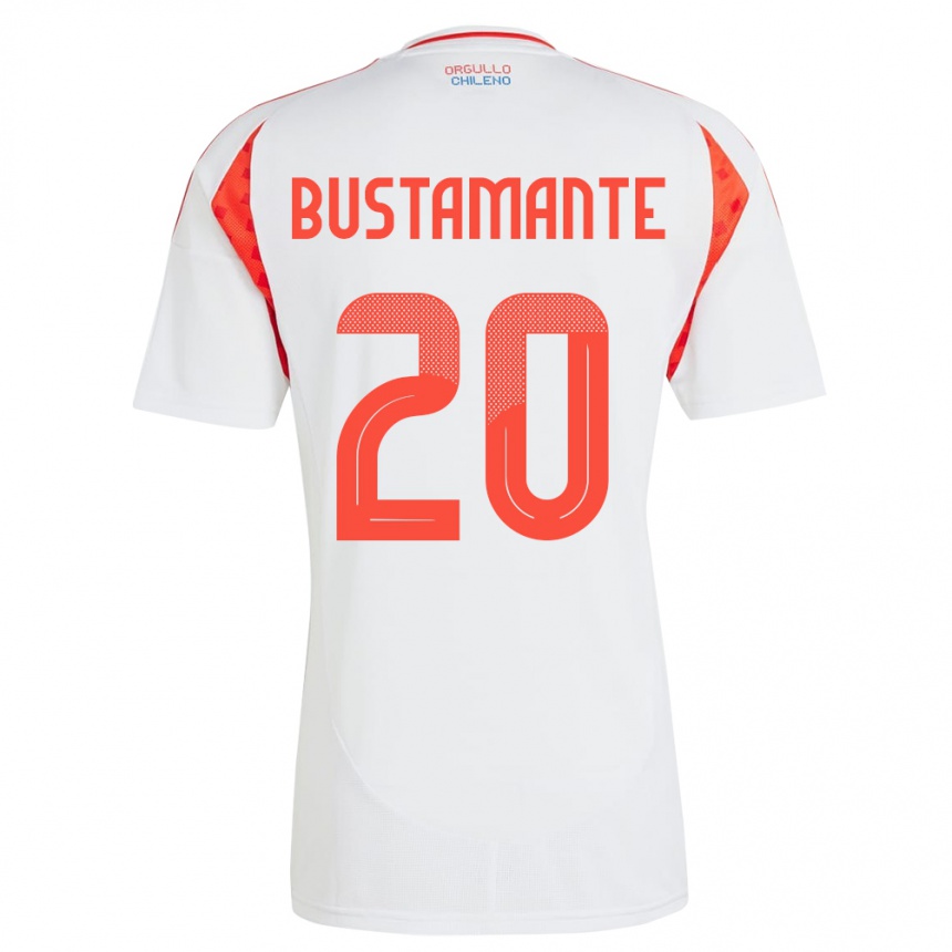 Kids Football Chile Paloma Bustamante #20 White Away Jersey 24-26 T-Shirt Nz