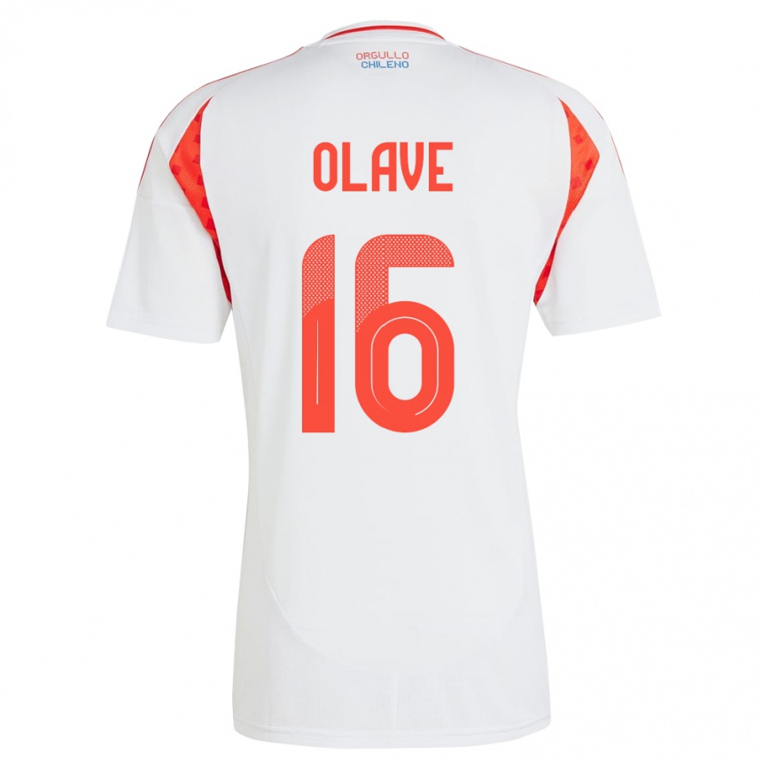 Kids Football Chile Isidora Olave #16 White Away Jersey 24-26 T-Shirt Nz