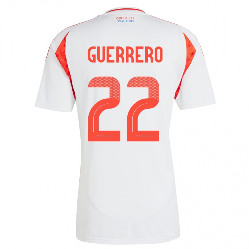 Kids Football Chile Kathalina Guerrero #22 White Away Jersey 24-26 T-Shirt Nz