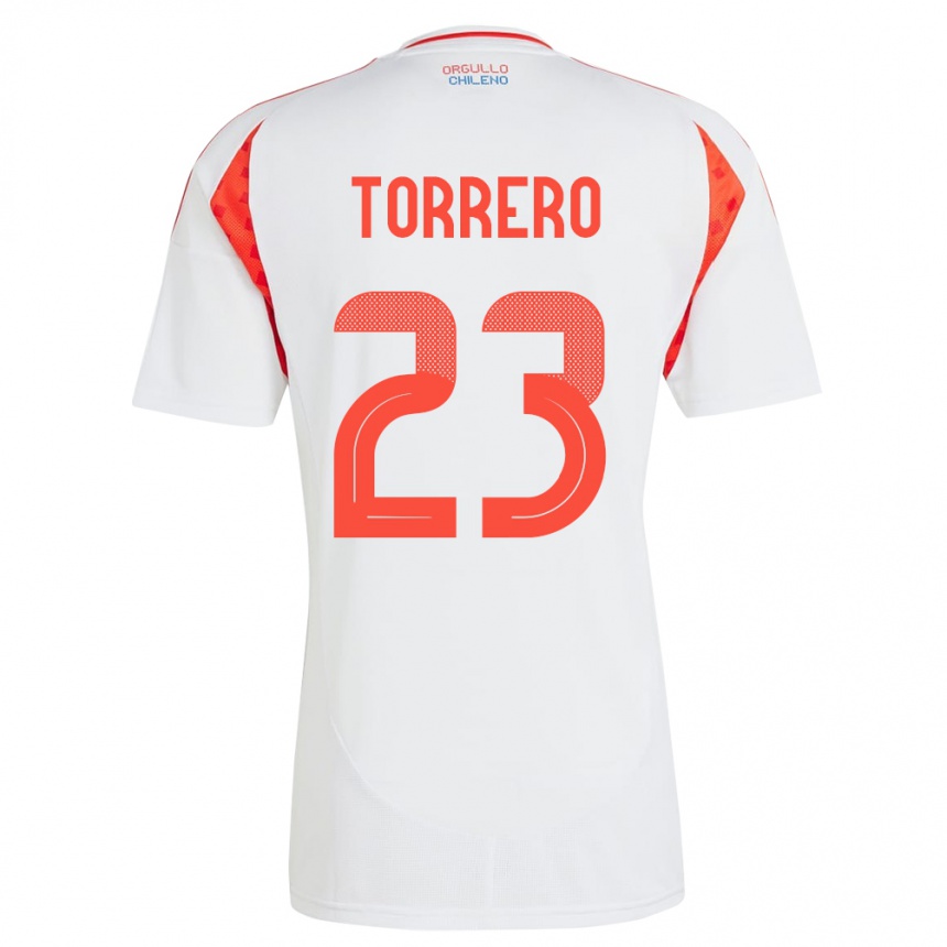 Kids Football Chile Ryann Torrero #23 White Away Jersey 24-26 T-Shirt Nz