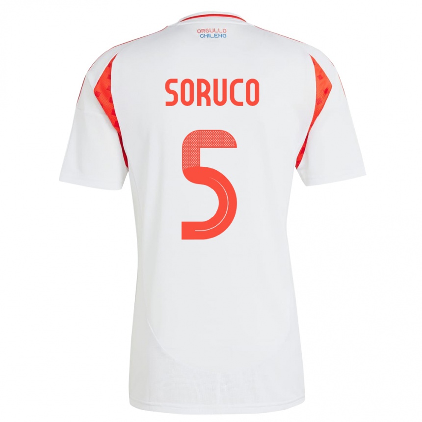 Kids Football Chile Ámbar Soruco #5 White Away Jersey 24-26 T-Shirt Nz