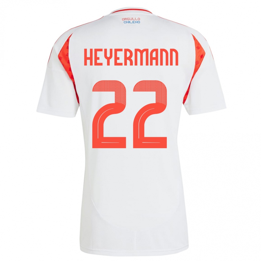 Kids Football Chile Agustina Heyermann #22 White Away Jersey 24-26 T-Shirt Nz