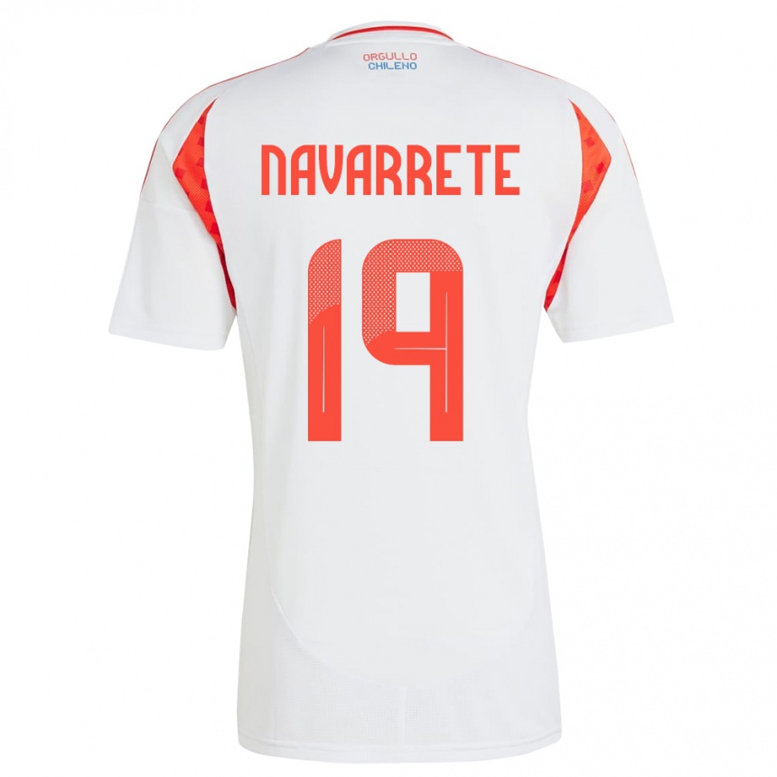 Kids Football Chile Valentina Navarrete #19 White Away Jersey 24-26 T-Shirt Nz