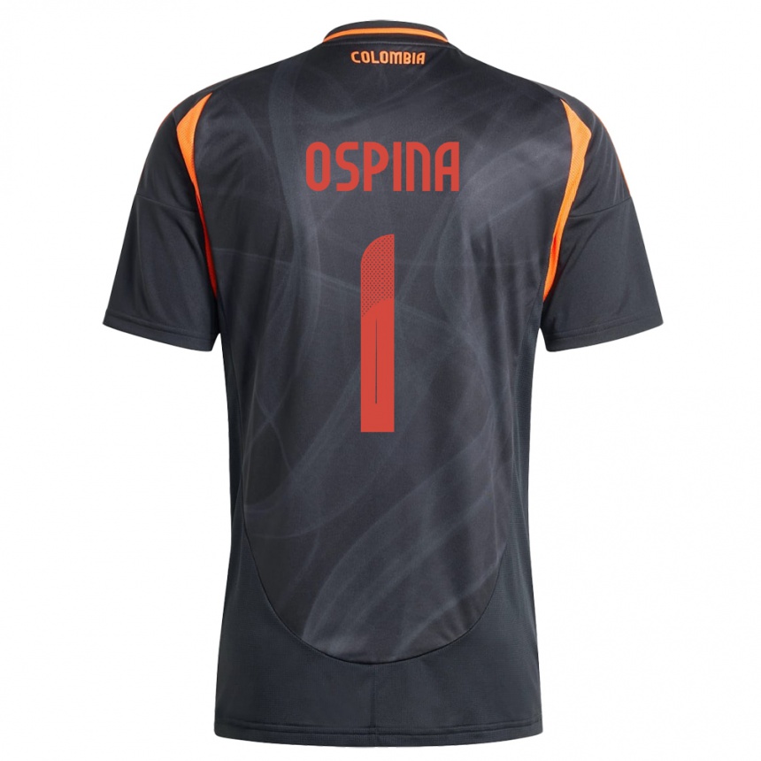 Kids Football Colombia David Ospina #1 Black Away Jersey 24-26 T-Shirt Nz