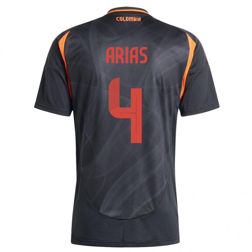 Kids Football Colombia Santiago Arias #4 Black Away Jersey 24-26 T-Shirt Nz