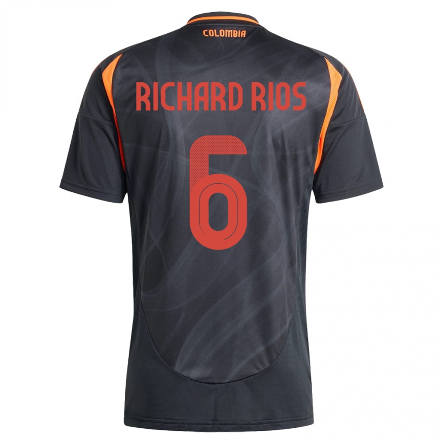 Kids Football Colombia Richard Ríos #6 Black Away Jersey 24-26 T-Shirt Nz