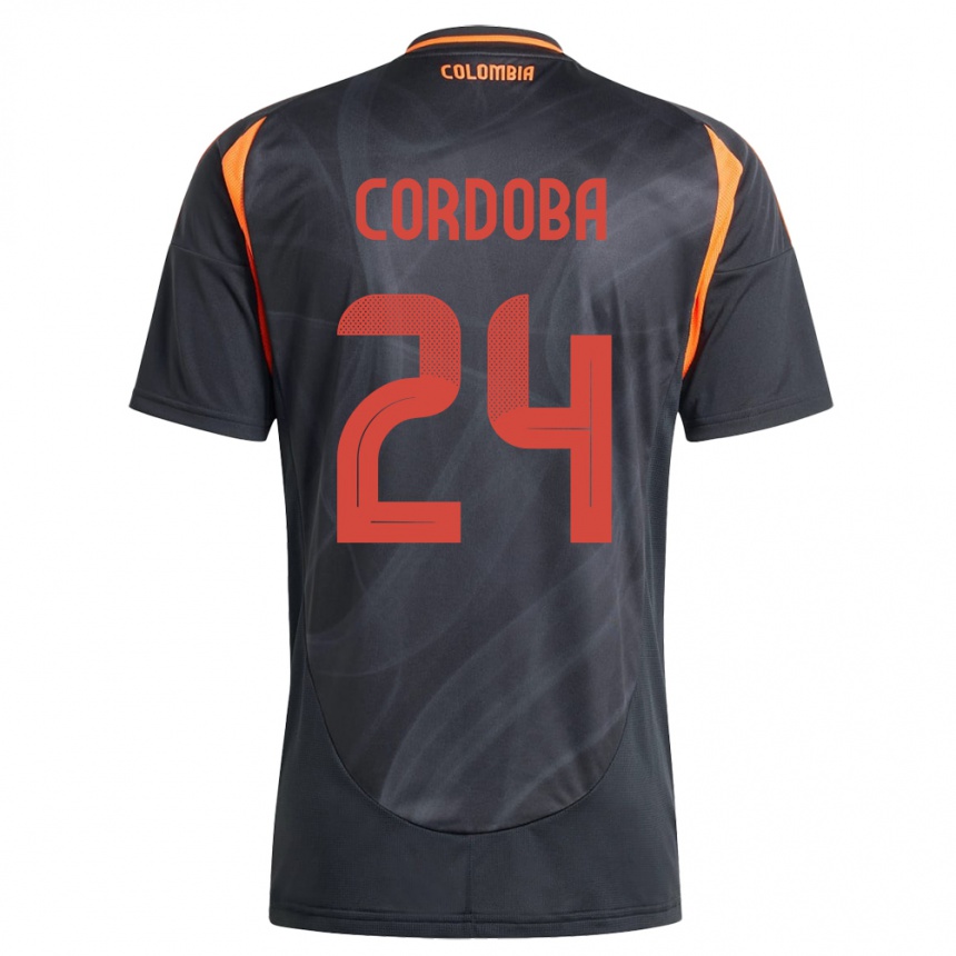 Kids Football Colombia Jhon Córdoba #24 Black Away Jersey 24-26 T-Shirt Nz