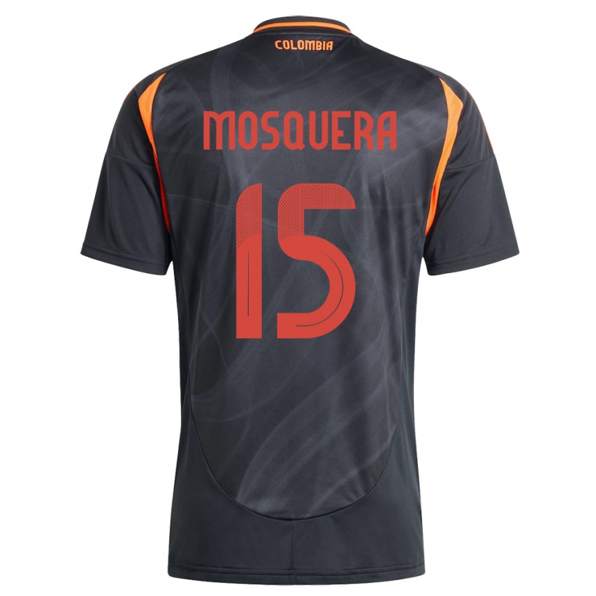 Kids Football Colombia Yerson Mosquera #15 Black Away Jersey 24-26 T-Shirt Nz