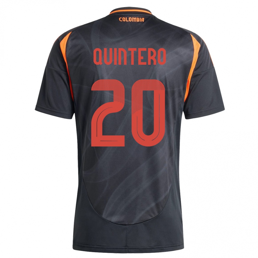 Kids Football Colombia Juan Fernando Quintero #20 Black Away Jersey 24-26 T-Shirt Nz