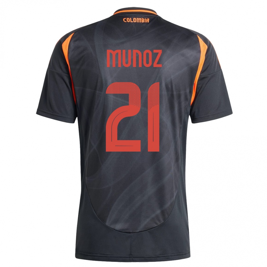 Kids Football Colombia Daniel Muñoz #21 Black Away Jersey 24-26 T-Shirt Nz