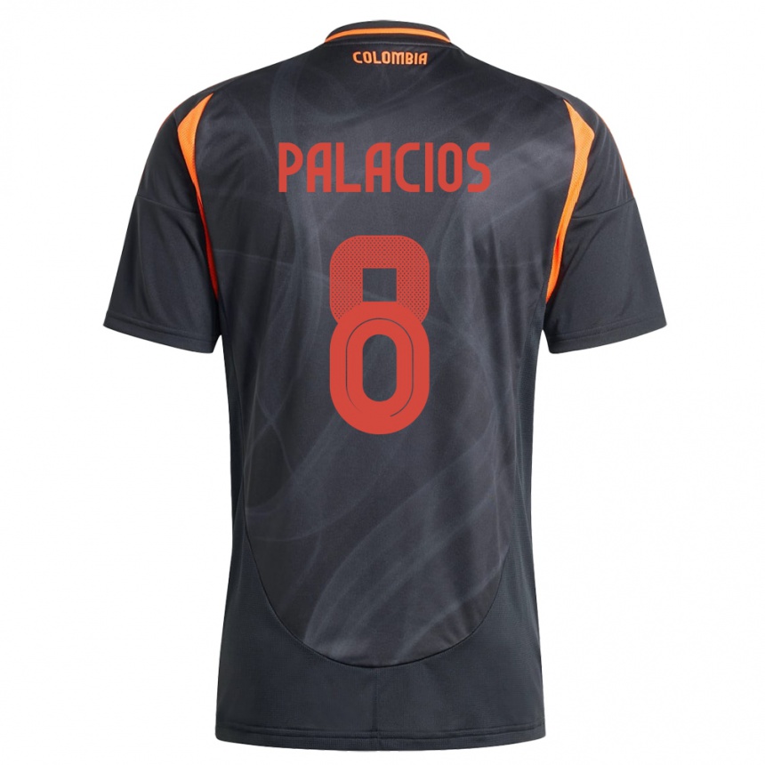 Kids Football Colombia Brahian Palacios #8 Black Away Jersey 24-26 T-Shirt Nz