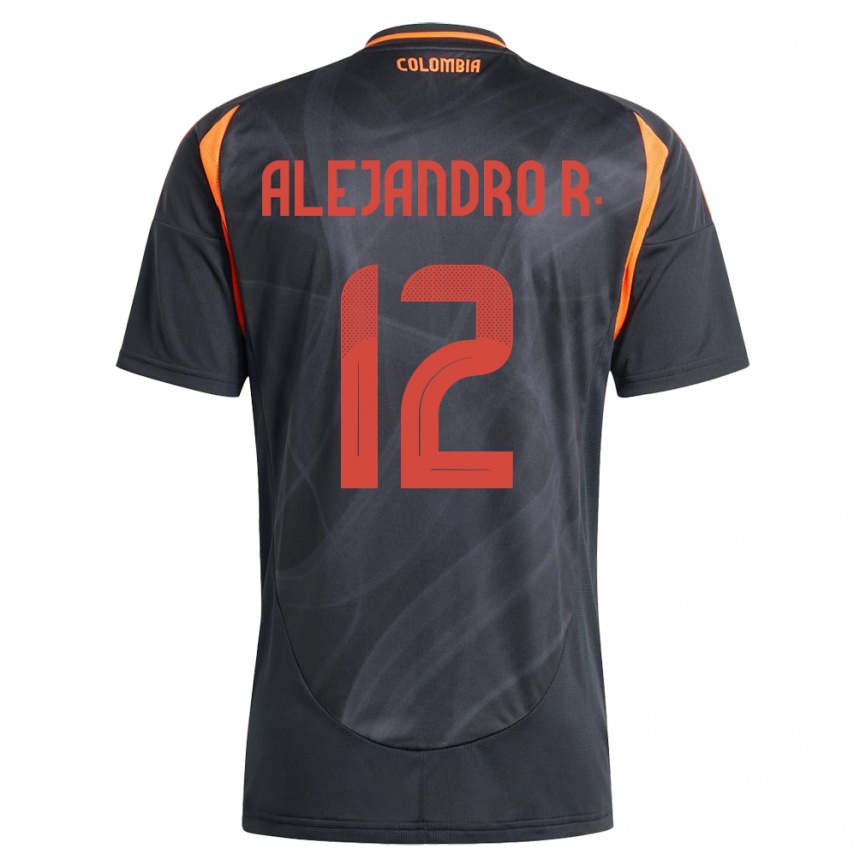 Kids Football Colombia Alejandro Rodríguez #12 Black Away Jersey 24-26 T-Shirt Nz