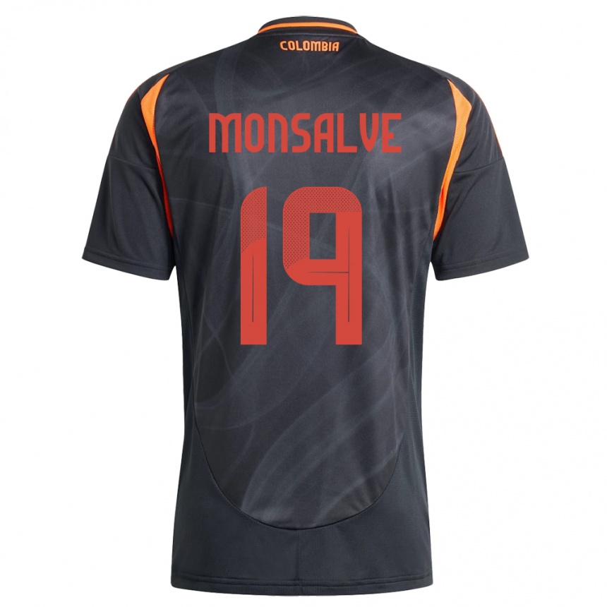 Kids Football Colombia Miguel Monsalve #19 Black Away Jersey 24-26 T-Shirt Nz