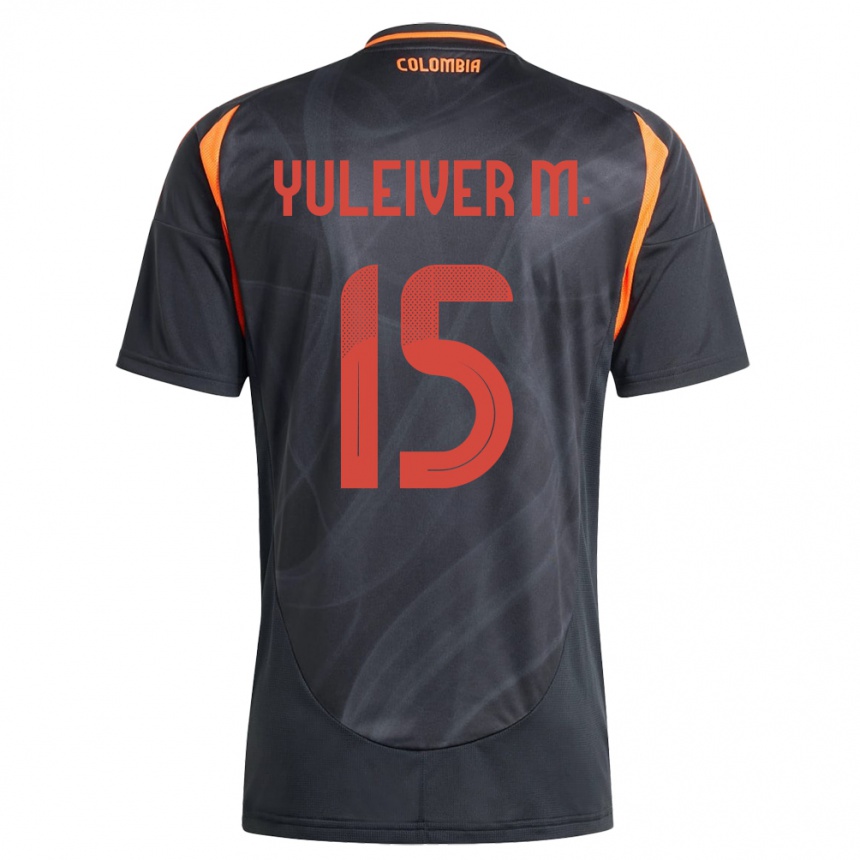 Kids Football Colombia Yuleiver Mosquera #15 Black Away Jersey 24-26 T-Shirt Nz