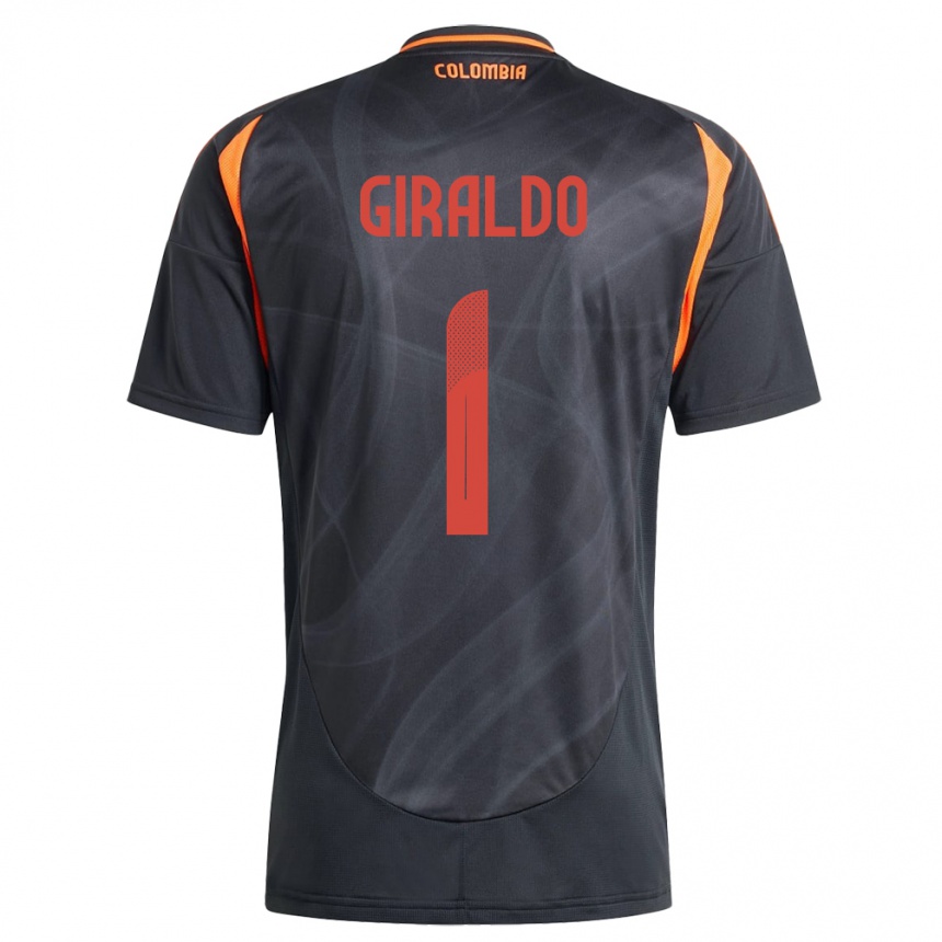 Kids Football Colombia Natalia Giraldo #1 Black Away Jersey 24-26 T-Shirt Nz