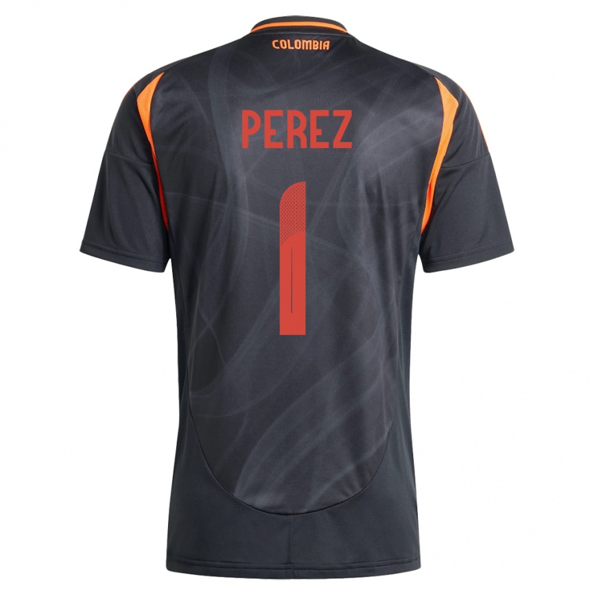 Kids Football Colombia Catalina Pérez #1 Black Away Jersey 24-26 T-Shirt Nz