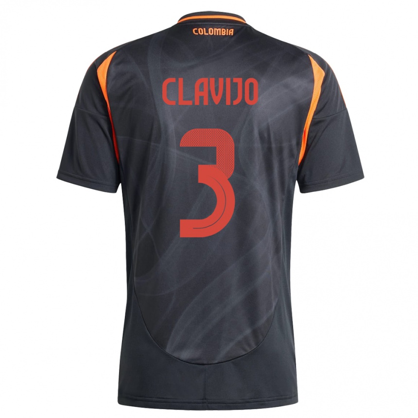 Kids Football Colombia Ángela Clavijo #3 Black Away Jersey 24-26 T-Shirt Nz