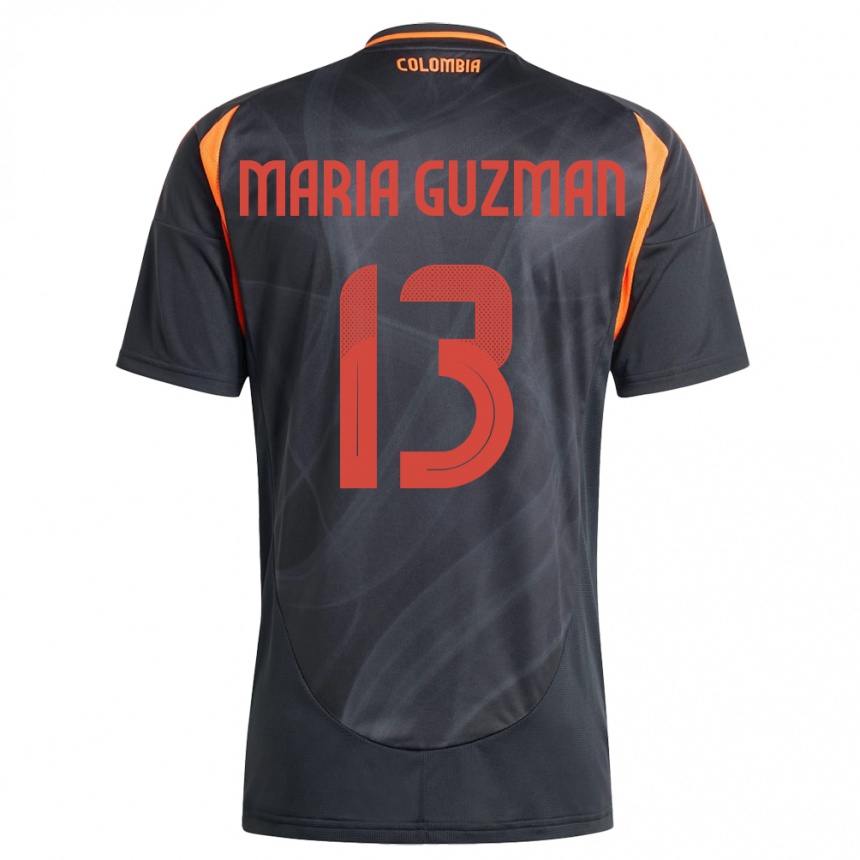 Kids Football Colombia Ana María Guzmán #13 Black Away Jersey 24-26 T-Shirt Nz