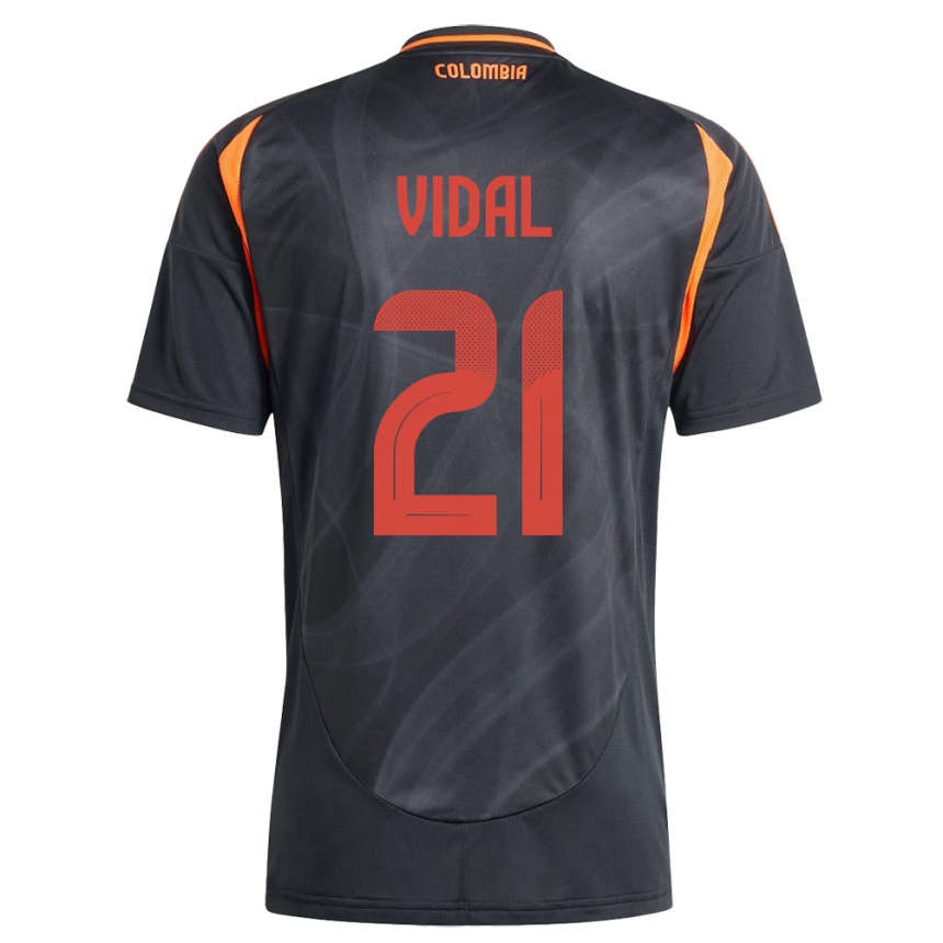 Kids Football Colombia Ingrid Vidal #21 Black Away Jersey 24-26 T-Shirt Nz