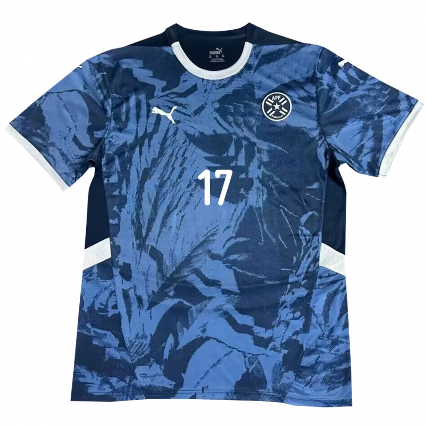 Kids Football Paraguay Kevin Pereira #17 Blue Away Jersey 24-26 T-Shirt Nz