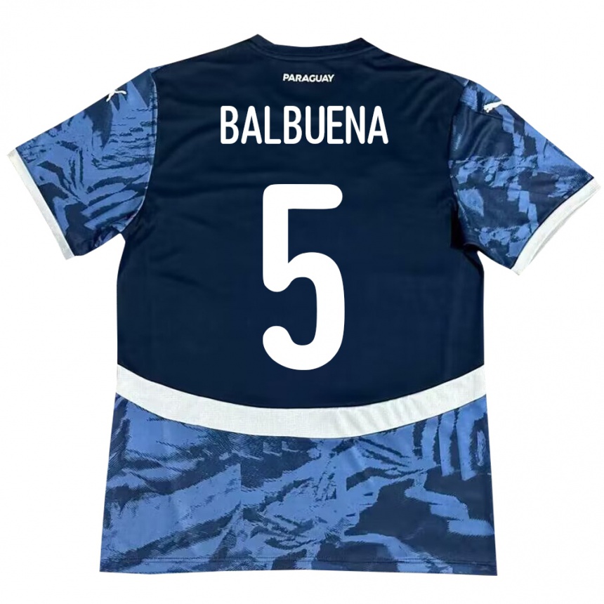 Kids Football Paraguay Fabián Balbuena #5 Blue Away Jersey 24-26 T-Shirt Nz