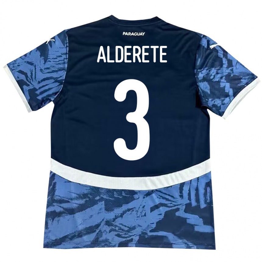 Kids Football Paraguay Omar Alderete #3 Blue Away Jersey 24-26 T-Shirt Nz