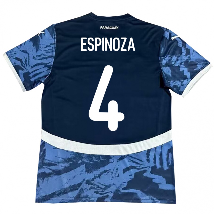 Kids Football Paraguay Matías Espinoza #4 Blue Away Jersey 24-26 T-Shirt Nz