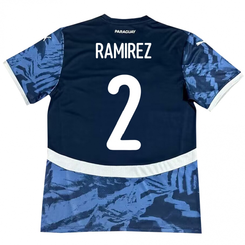 Kids Football Paraguay Iván Ramírez #2 Blue Away Jersey 24-26 T-Shirt Nz