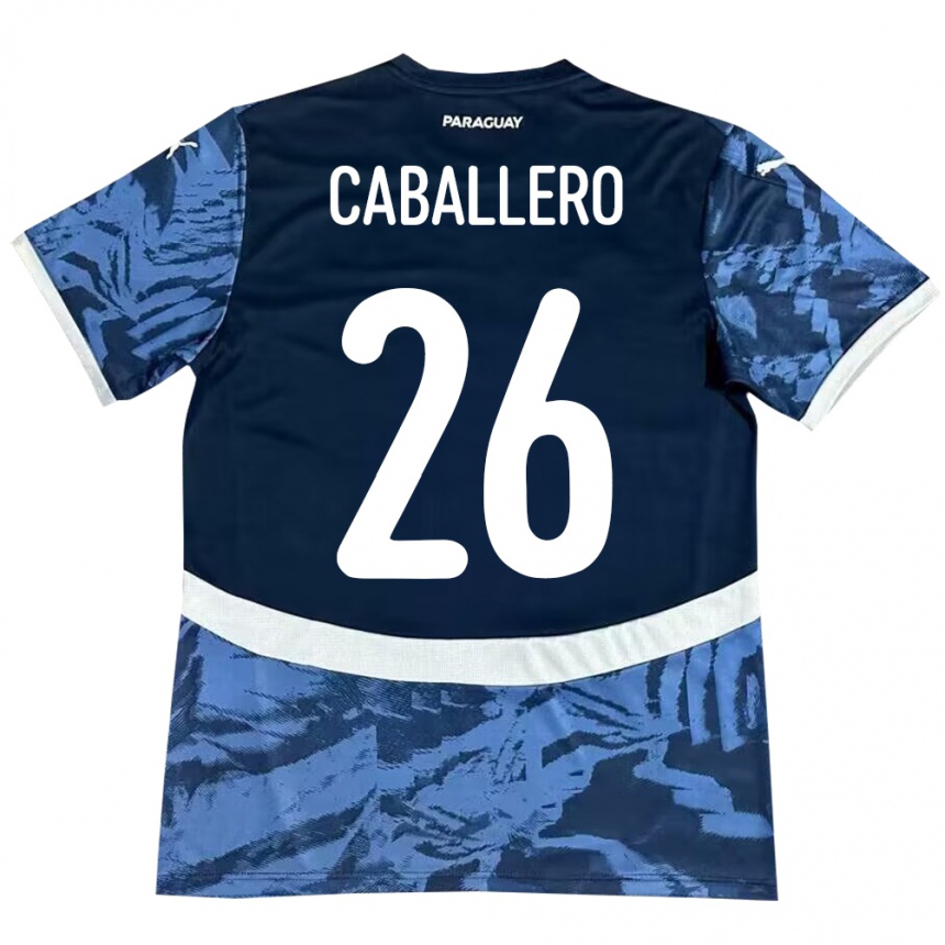 Kids Football Paraguay Hernesto Caballero #26 Blue Away Jersey 24-26 T-Shirt Nz