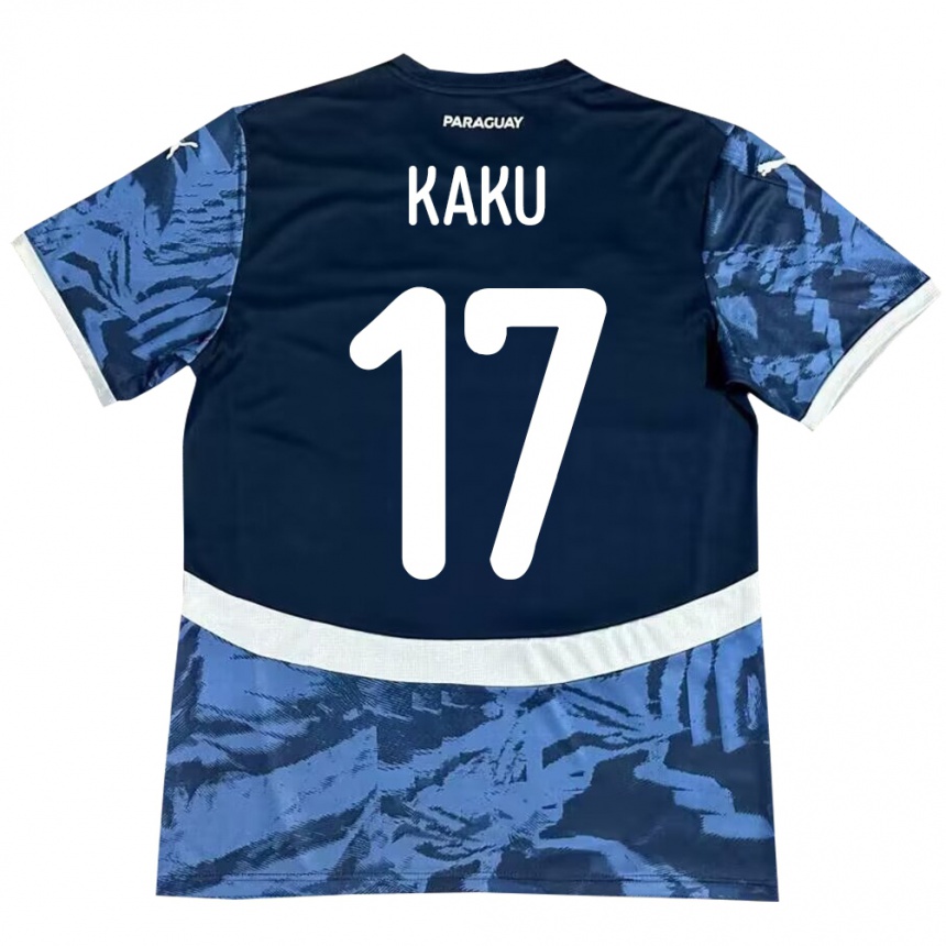 Kids Football Paraguay Kaku #17 Blue Away Jersey 24-26 T-Shirt Nz