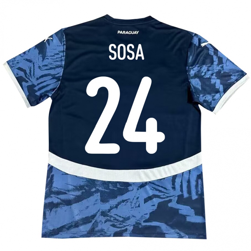 Kids Football Paraguay Ramón Sosa #24 Blue Away Jersey 24-26 T-Shirt Nz